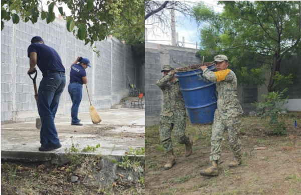 Unen esfuerzos Comisaría y Ejército en rehabilitación de plantel
